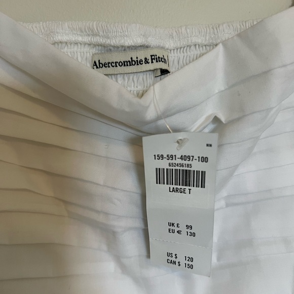White Abercrombie Balloon Sleeve Midi Dress - Picture 3 of 3